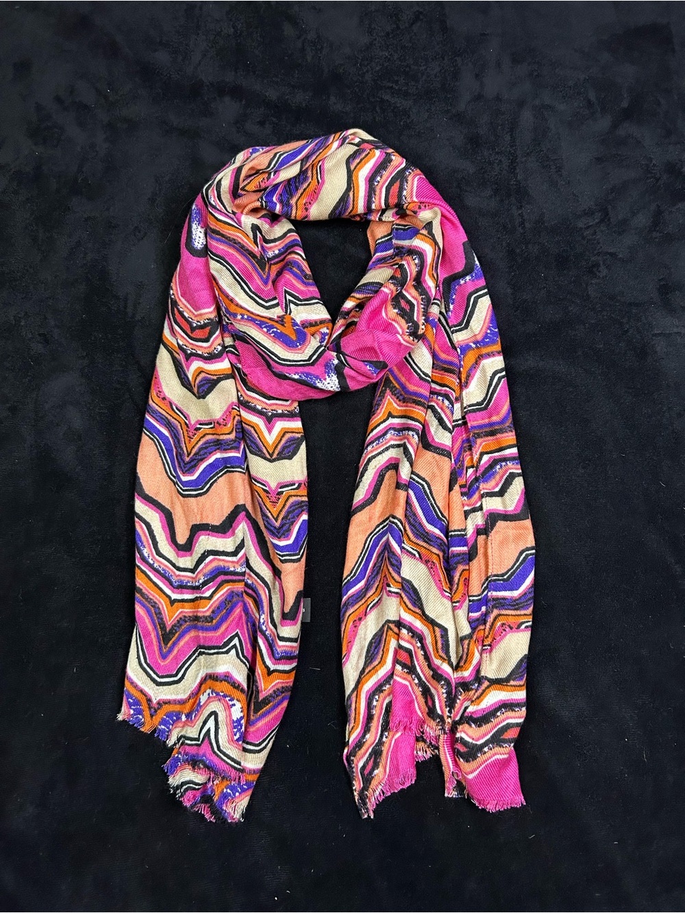 INC International Concepts Abstract Pattern Scarf in Pink & Orange